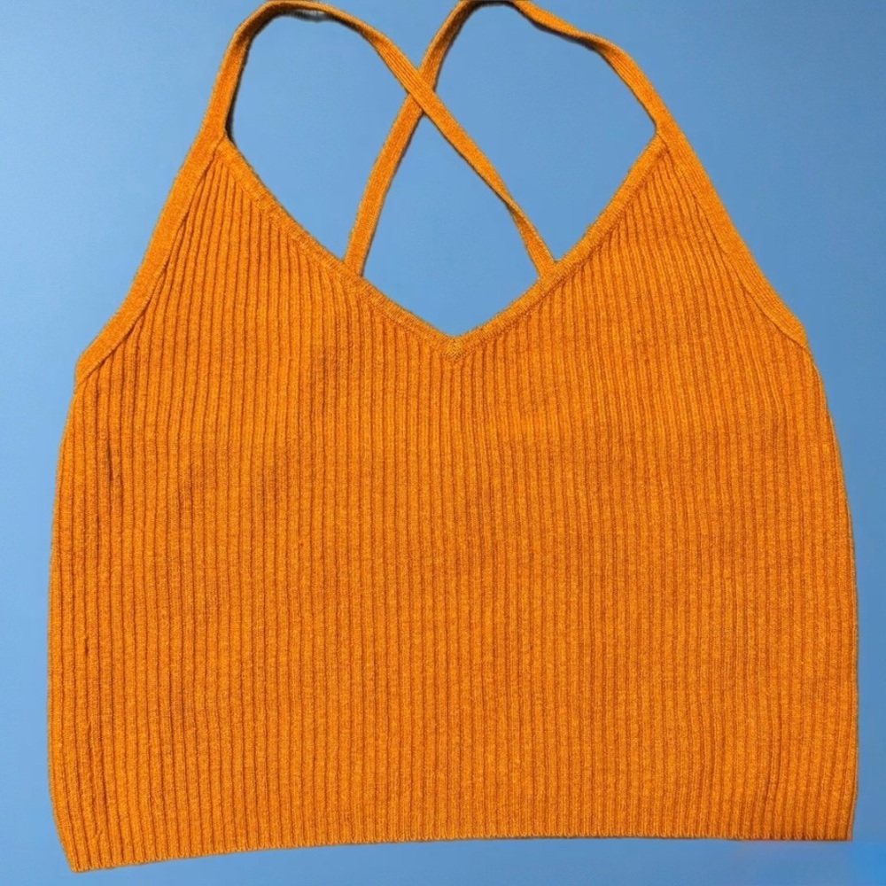 Kendall & Kylie Orange Ribbed Camisole